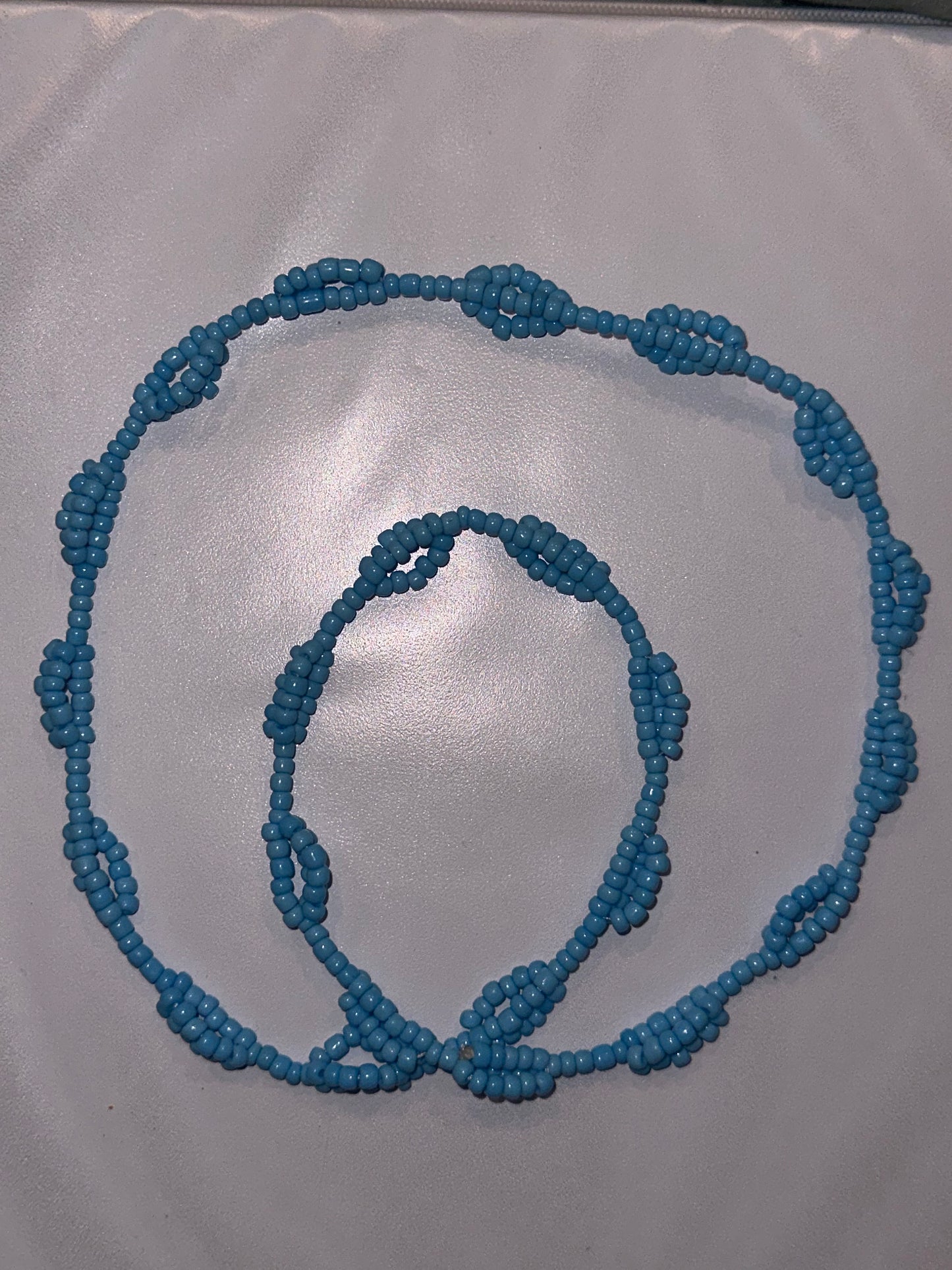 Blue triple & single stranded Necklace