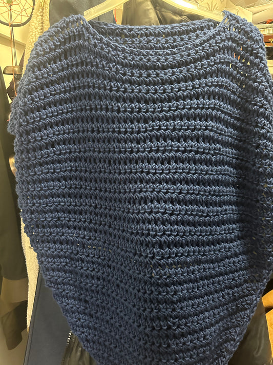 Blue Crochet Shawl