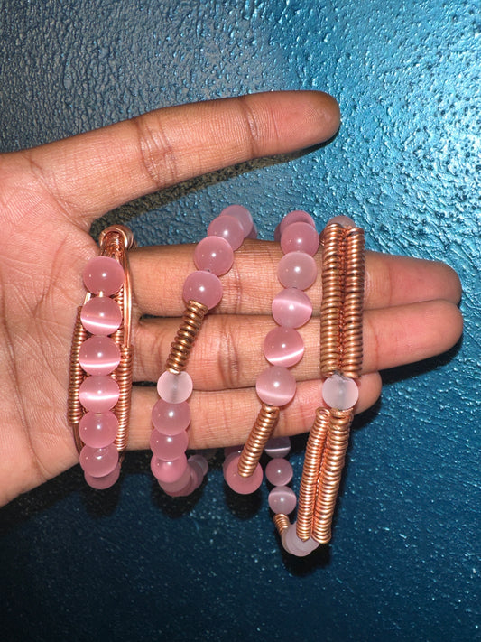 Pink Glass Bead Set